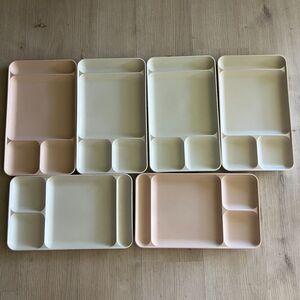 Tupperware Divided Meal Trays #1535 TV Dinner Vtg Picnic Camping RV
